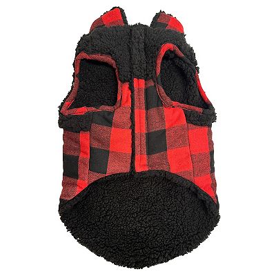 Woof Sherpa Flannel Vest Dog Jacket