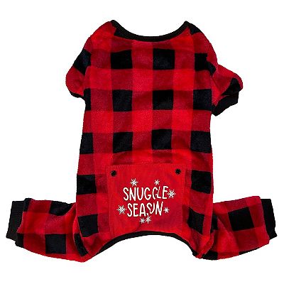 Onesie Red Buffalo Plaid Dog Pajamas Woof Buffalo Plaid Dog Pajamas