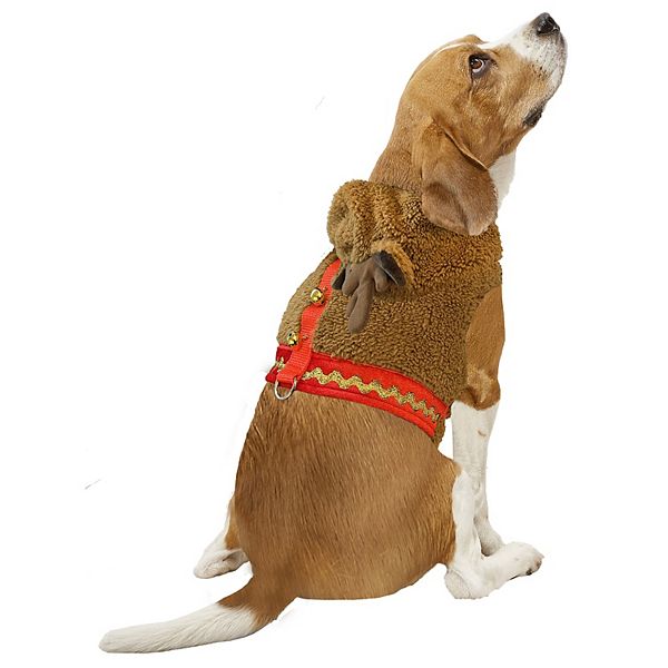 Woof Reindeer Dog Harness - Brown (M)