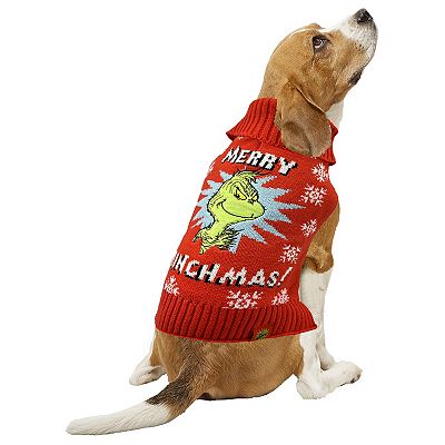 Dr. Seuss How The Grinch Stole Christmas Merry Grinchmas Holiday Sweater for Dogs