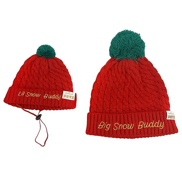 Hallmark Pets Knit Human & Pet Hat 2-piece Set - Red