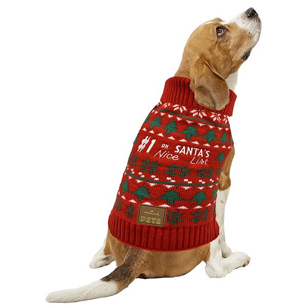 Hallmark Pets Santa Nice List Sweater - Red (M)