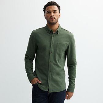 Men's Sonoma Goods For Life® Long Sleeve Pique Button-Up Shirt