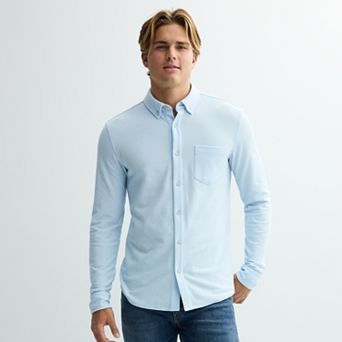 Men's Sonoma Goods For Life® Long Sleeve Pique Button-Up Shirt