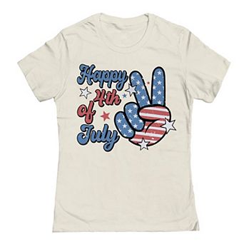 Junior's Happy 4th Of July Patriotic Graphic Tee