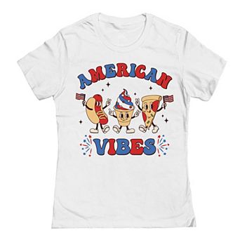 Junior's American Vibes Food Patriotic Graphic Tee