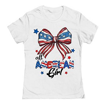 Junior's All American Girl Patriotic Graphic Tee