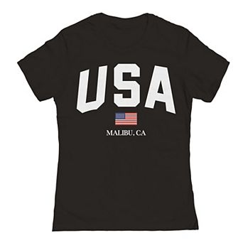 Junior's USA NY White Patriotic Graphic Tee