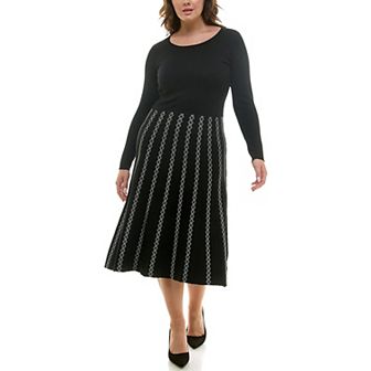 Plus Size Taylor Fit & Flare Knit Dress