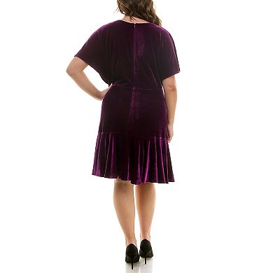 Plus Size Taylor Velvet Dolman Sleeve Dress