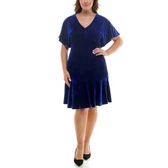 Plus Size Taylor Velvet Dolman Sleeve Dress