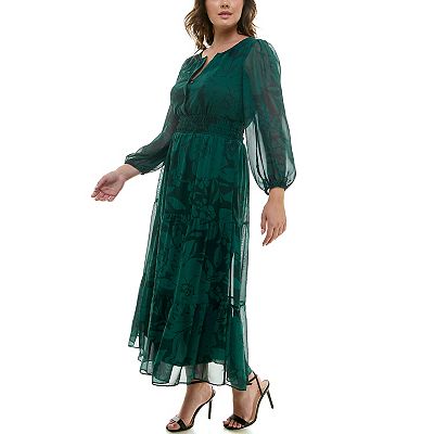 taylor chiffon midi dress Taylor Women's Plus Size Floral Chiffon A-Line Midi Dress