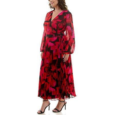 Plus Size Taylor Wrap Chiffon Maxi Dress