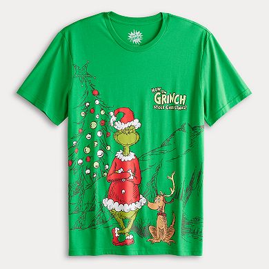 Men's Dr. Seuss How The Grinch Stole Christmas Oversized Short Sleeve Graphic Tee