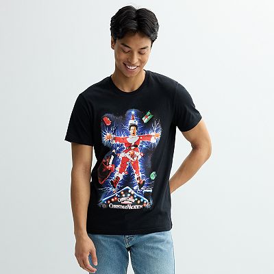 Men s Christmas Vacation Electric Santa Short Sleeve Graphic Tee