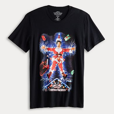 Men's Christmas Vacation Electric Santa Short Sleeve Graphic Tee