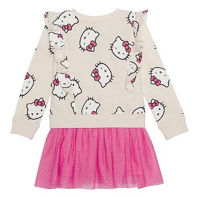 Girls 4-12 Hello Kitty Mixed Media Dress