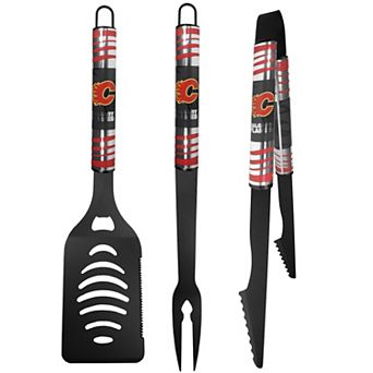 Calgary Flames 3 pc Steel Tailgater BBQ Utensils Set