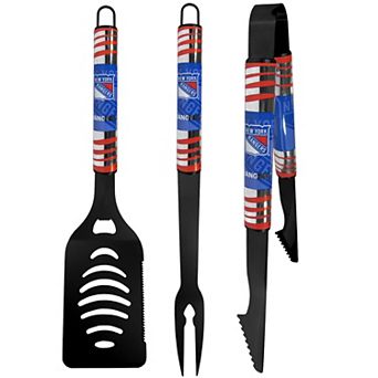 New York Rangers 3 pc Steel Tailgater BBQ Utensils Set