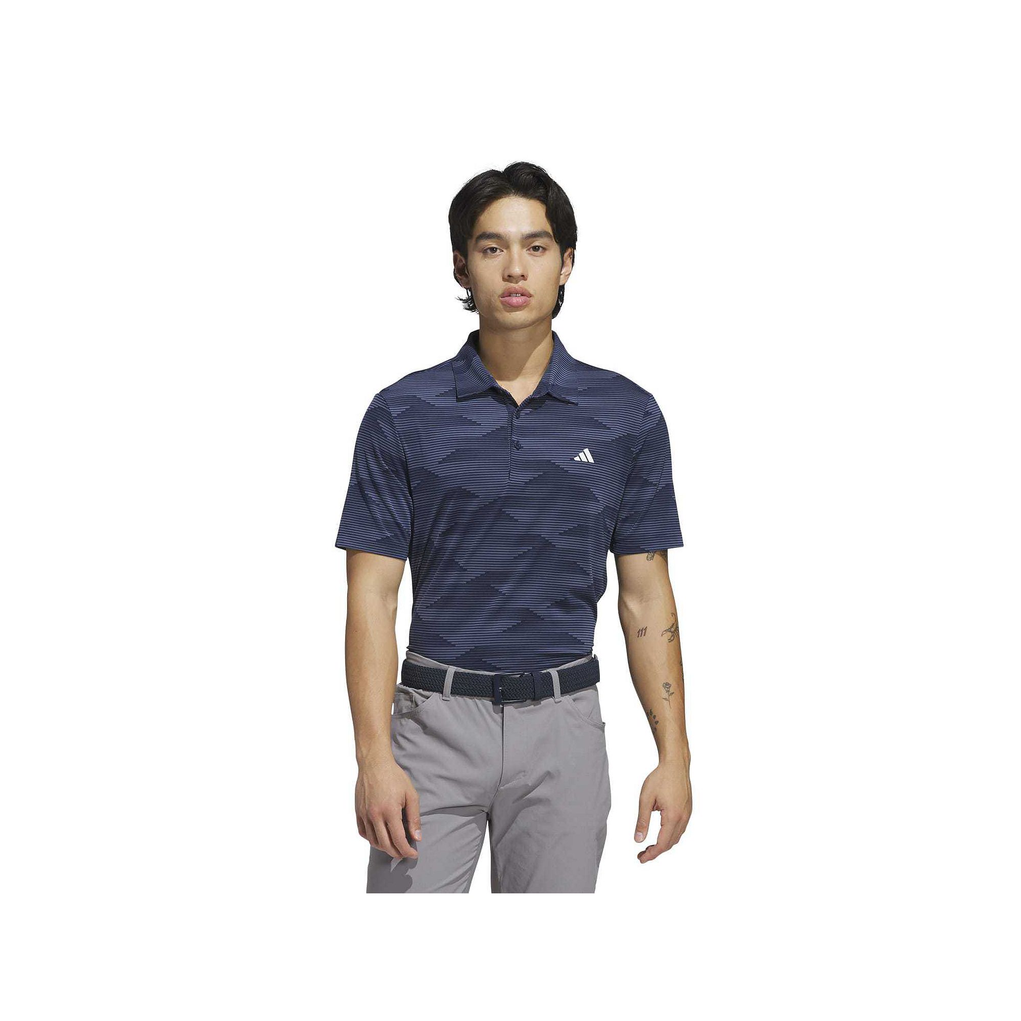 Mens adidas Ultimate365 Speed Stripe Golf Polo Shirt, Size: Medium, Blue