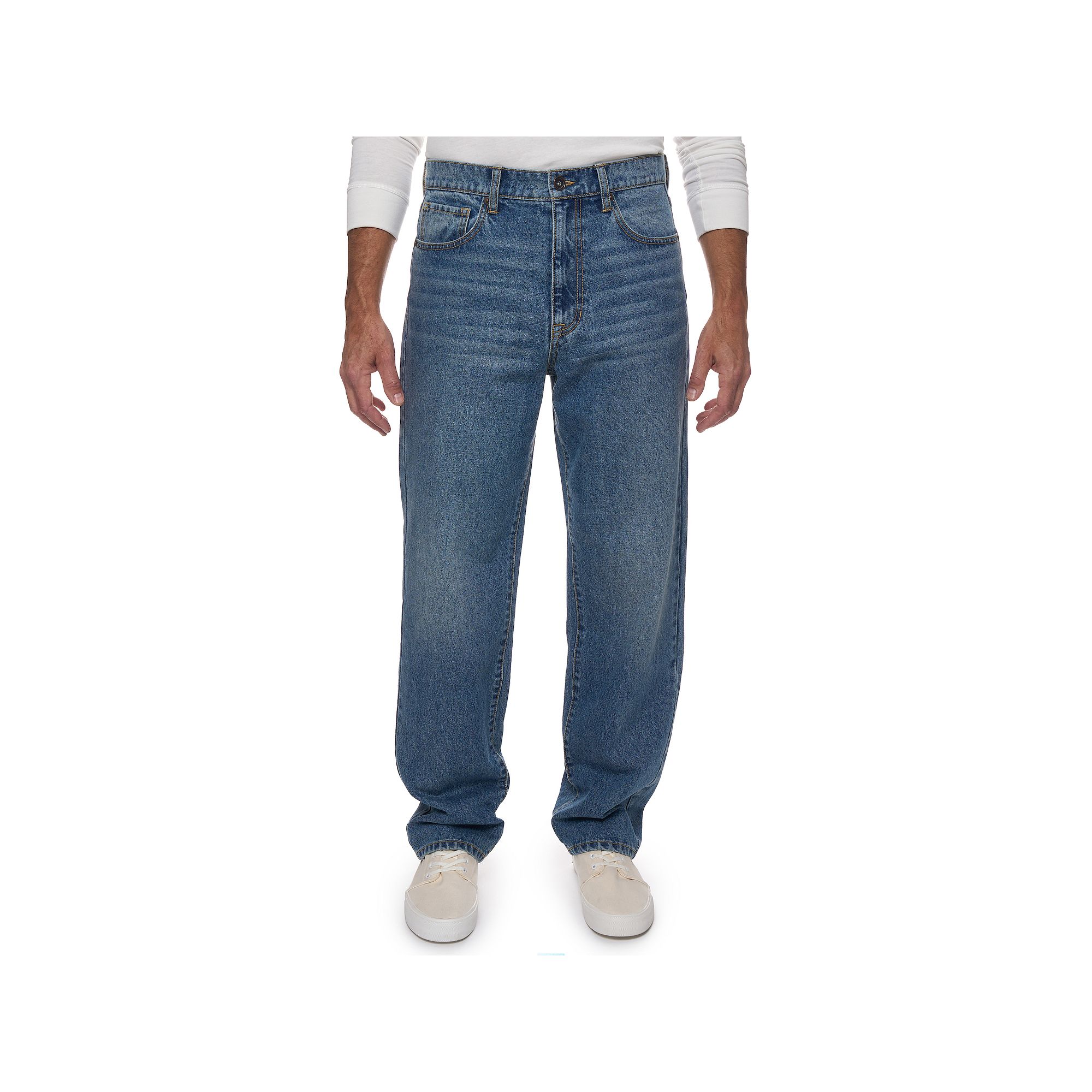 Mens Lazer Loose Fit Denim Jeans, Size: 30X30, Archer Blue