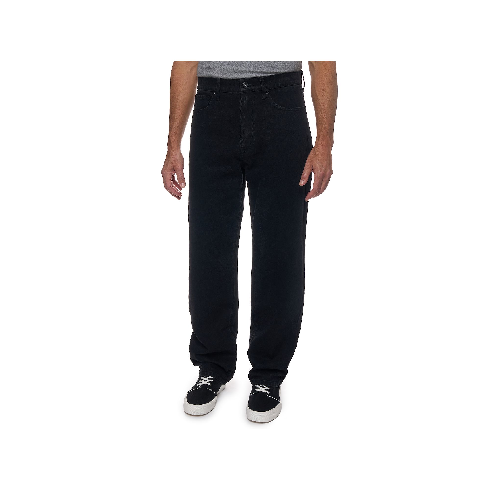 Mens Lazer Loose Fit Denim Jeans, Size: 30X30, Black Rinse