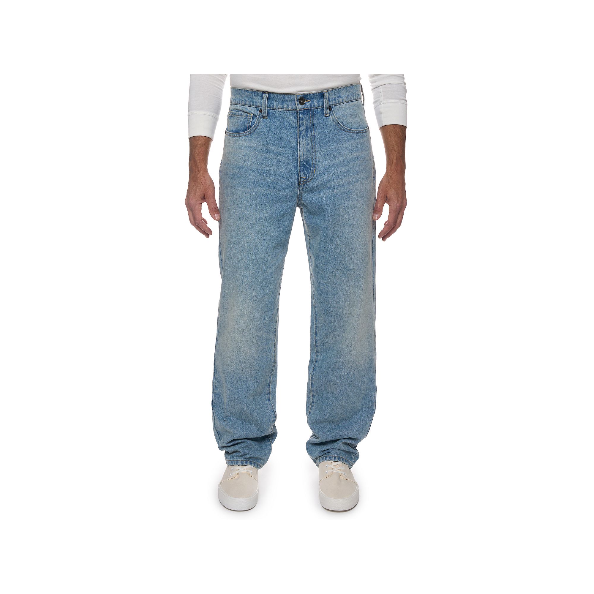 Mens Lazer Loose Fit Denim Jeans, Size: 30X30, Marcus Blue