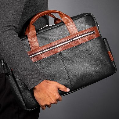 McKleinUSA Southport 17-inch Leather Dual-Compartment Laptop & Tablet Briefcase