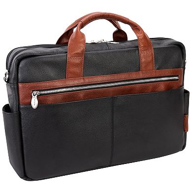McKleinUSA Southport 17-inch Leather Dual-Compartment Laptop & Tablet Briefcase