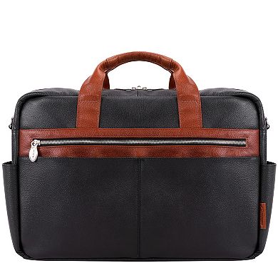 McKleinUSA Southport 17-inch Leather Dual-Compartment Laptop & Tablet Briefcase
