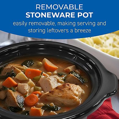 Elite Cuisine 3 Qt Slow Cooker with Adjustable Settings and Keep Warm