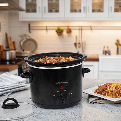 Elite Cuisine 3 Qt Slow Cooker with Adjustable Settings and Keep Warm