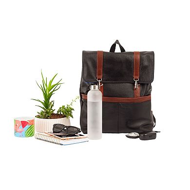 McKleinUSA Element 17-inch Leather Flap-Over Laptop & Tablet Backpack