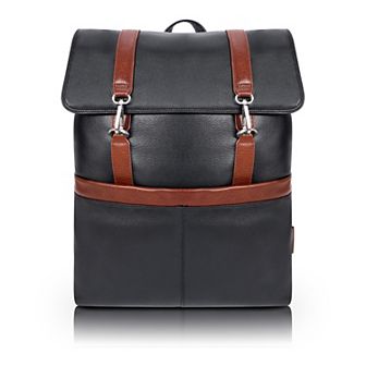 McKleinUSA Element 17-inch Leather Flap-Over Laptop & Tablet Backpack
