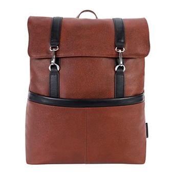 McKleinUSA Element 17-inch Leather Flap-Over Laptop & Tablet Backpack