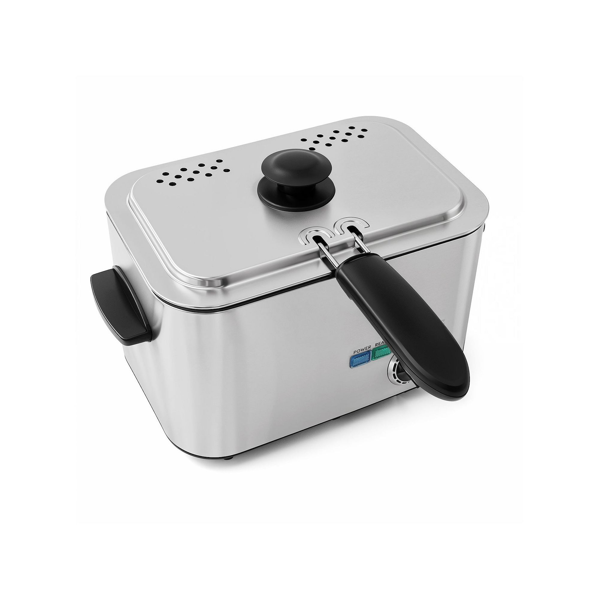 Elite Cuisine Electric 1.2QT / 4.8 Cup Oil Capacity Deep Fryer, Silver
