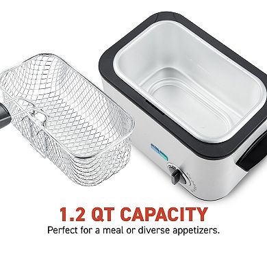 Elite Cuisine Electric 1.2QT / 4.8 Cup Oil Capacity Deep Fryer
