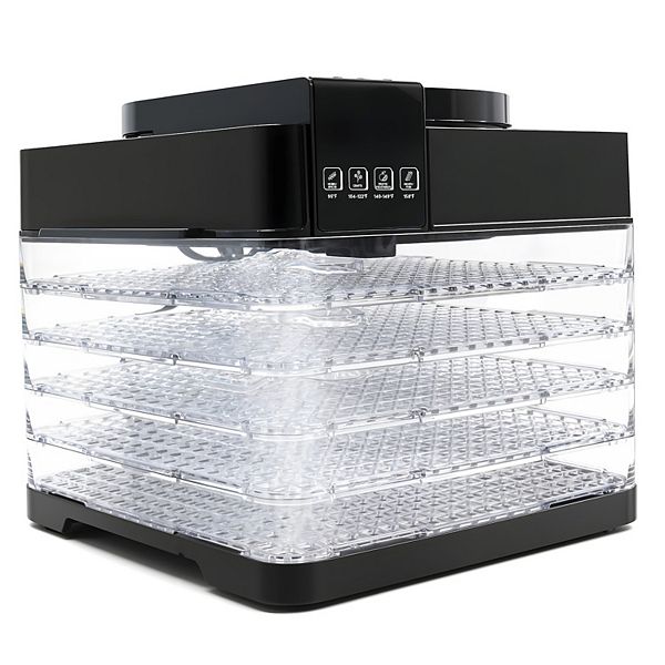 Elite Cuisine Digital Food Dehydrator with 5 Trays - Black