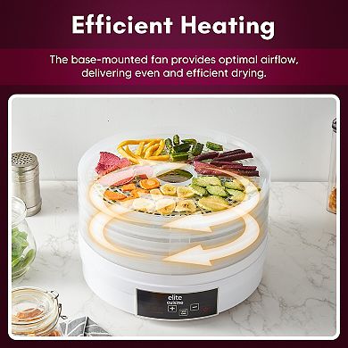 Elite Cuisine Digital Food Dehydrator with 5 Trays