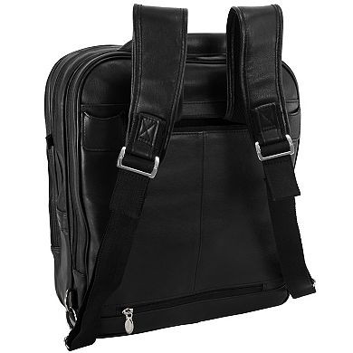 McKleinUSA Wicker Park 17-inch Leather Convertible Rolling Backpack Briefcase