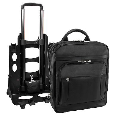 McKleinUSA Wicker Park 17-inch Leather Convertible Rolling Backpack Briefcase