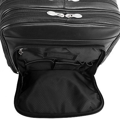 McKleinUSA Wicker Park 17-inch Leather Convertible Rolling Backpack Briefcase