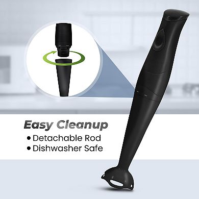 Elite Cuisine Stainless Steel Hand Blender with Detachable Wand