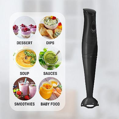 Elite Cuisine Stainless Steel Hand Blender with Detachable Wand