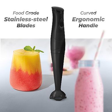 Elite Cuisine Stainless Steel Hand Blender with Detachable Wand