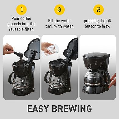 Elite Cuisine 4-Cup Brew & Drip Coffee Maker with Pause & Serve