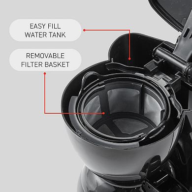 Elite Cuisine 4-Cup Brew & Drip Coffee Maker with Pause & Serve