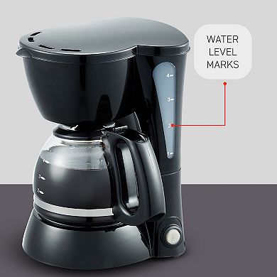 Elite Cuisine 4-Cup Brew & Drip Coffee Maker with Pause & Serve