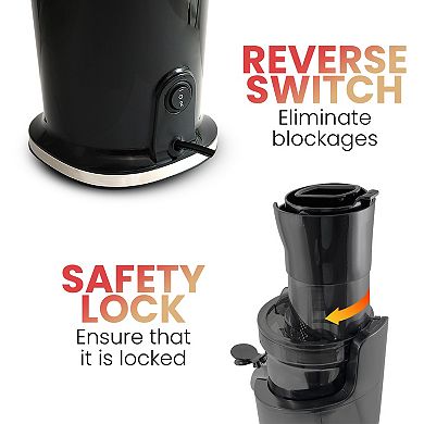 Elite Cuisine Big Mouth Whole Fruit 3" Masticating Cold Press Slow Juice Extractor