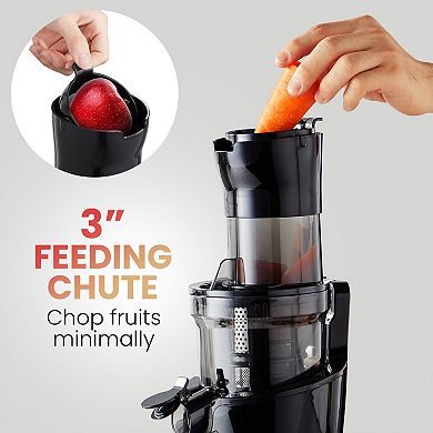 Elite Cuisine Big Mouth Whole Fruit 3" Masticating Cold Press Slow Juice Extractor